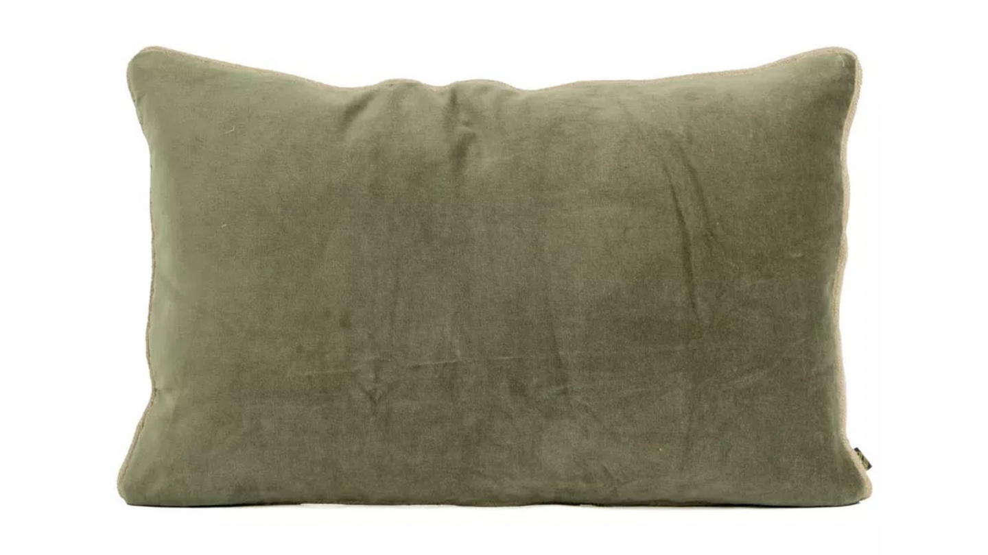 Housse de coussin en velours Kaki 40 x 60 cm - New Delhi Housse de coussin en velours Kaki 40 x 60 cm - New Delhi