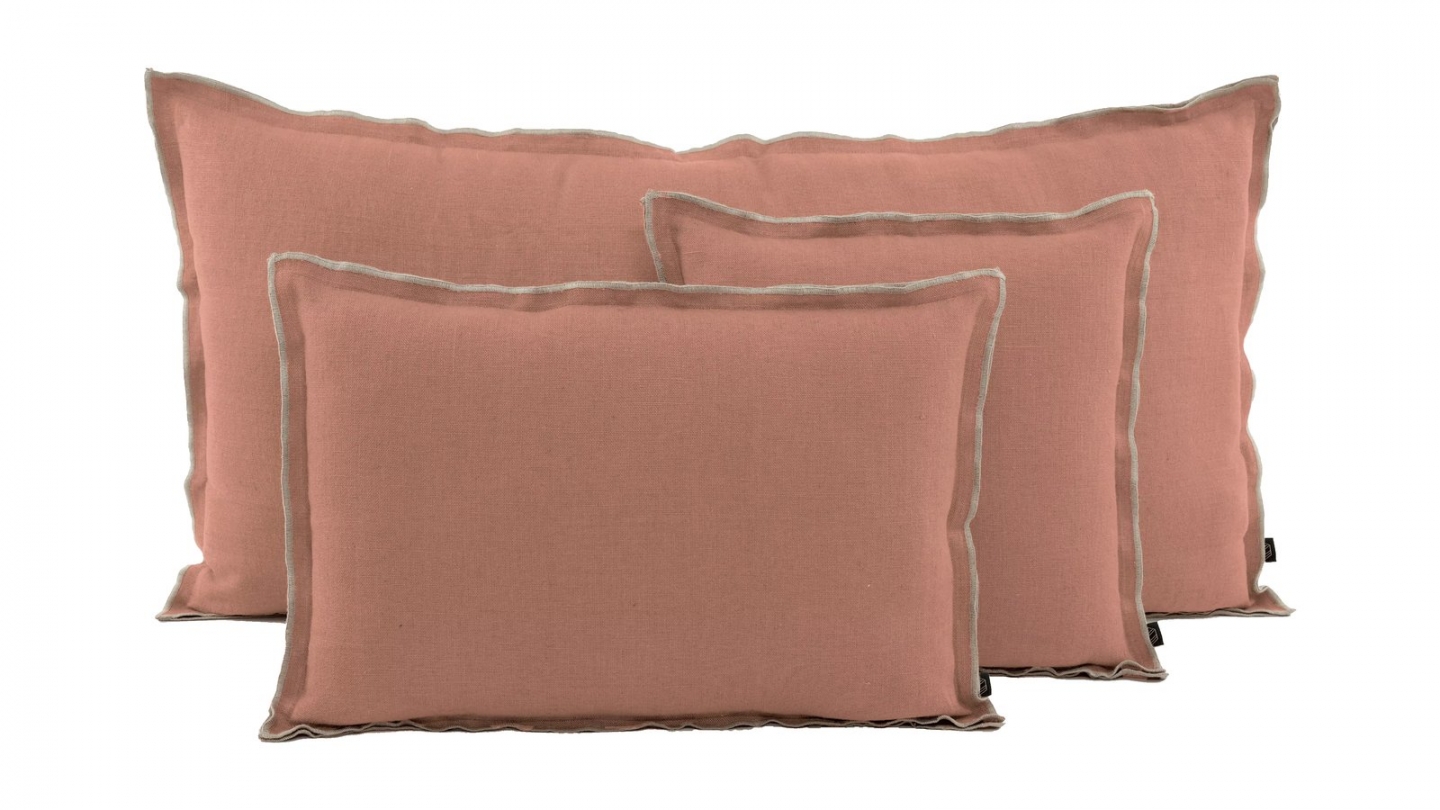Housse de coussin en lin lavé Mocaccino 40 x 60 cm - Seoni Housse de coussin en lin lavé Mocaccino 40 x 60 cm - Seoni