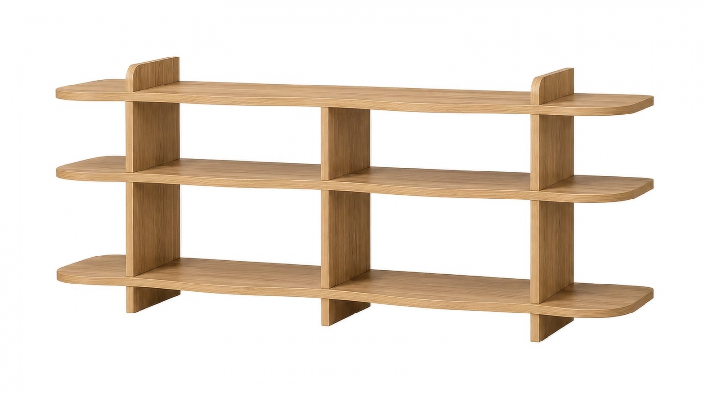 Console 8 niches effet chêne clair 170 cm - Belra Console 8 niches effet chêne clair 170 cm - Belra