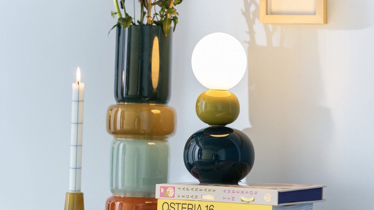Lampe à poser décorative bleu pétrole & vert olive - Firenze Lampe à poser décorative bleu pétrole & vert olive - Firenze
