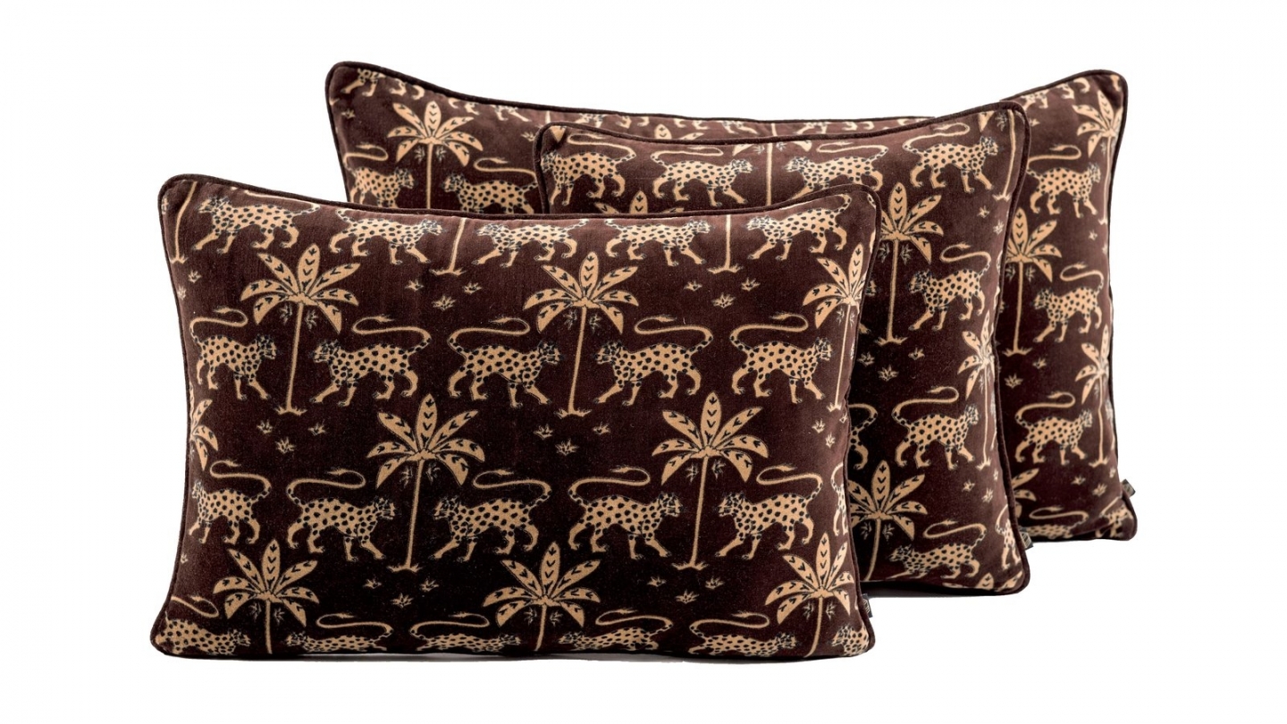 Pack intérieur & Housse de coussin en velours imprimé ganache 45 x 45 cm - Beria Pack intérieur & Housse de coussin en velours imprimé ganache 45 x 45 cm - Beria
