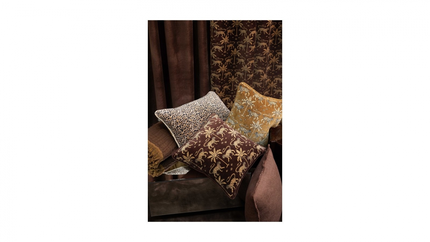 Pack intérieur & Housse de coussin en velours imprimé ganache 45 x 45 cm - Beria Pack intérieur & Housse de coussin en velours imprimé ganache 45 x 45 cm - Beria