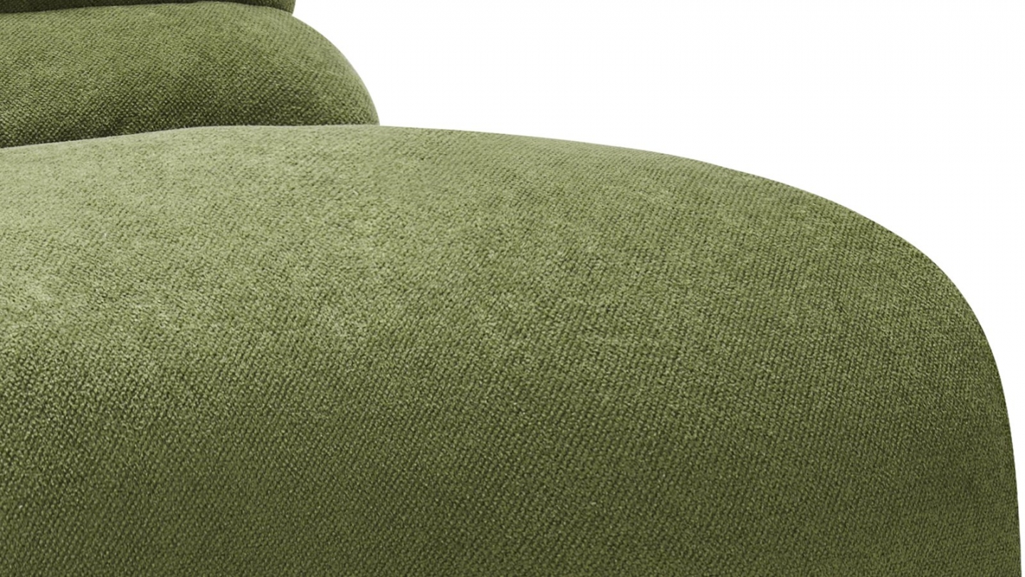 Chauffeuse compressée en tissu chenille vert kaki - Nido Chauffeuse compressée en tissu chenille vert kaki - Nido