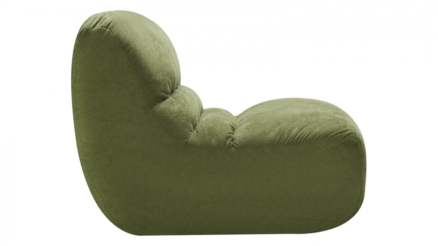 Chauffeuse compressée en tissu chenille vert kaki - Nido Chauffeuse compressée en tissu chenille vert kaki - Nido