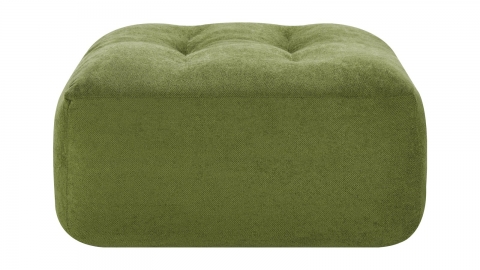 Pouf compressé en tissu chenille vert kaki - Nido