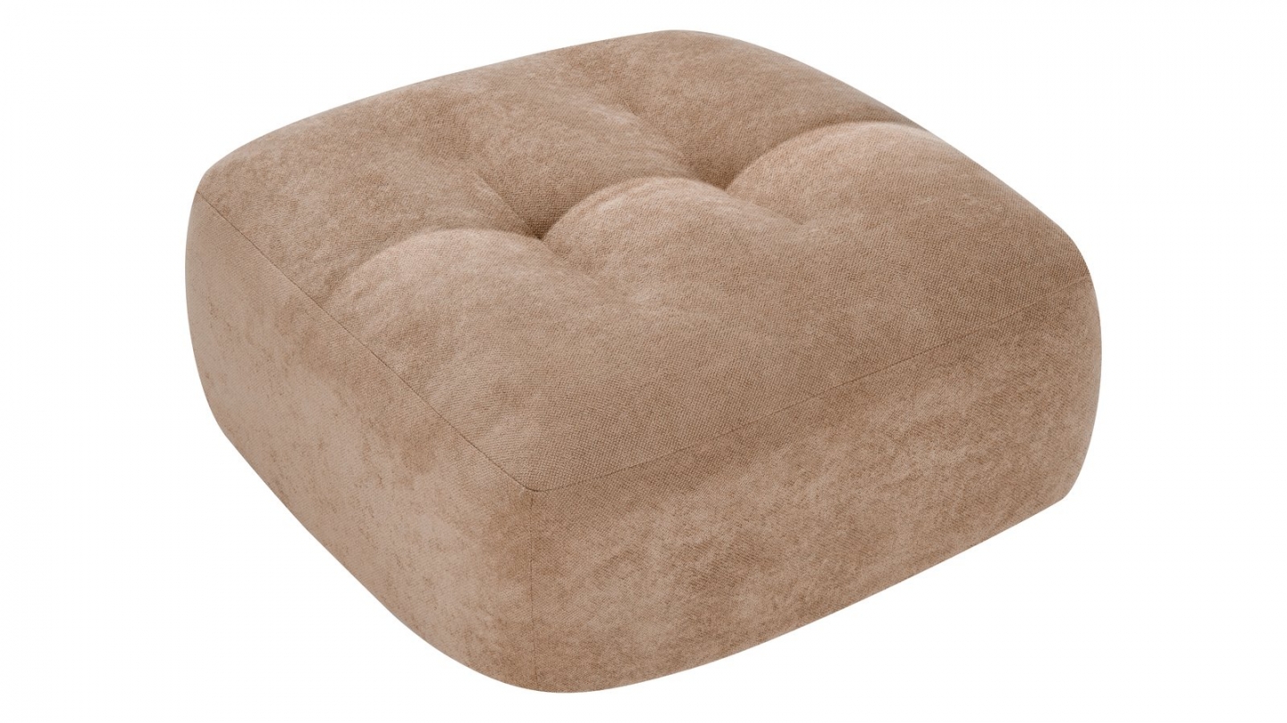 Pouf compressé en tissu chenille moka - Nido Pouf compressé en tissu chenille moka - Nido