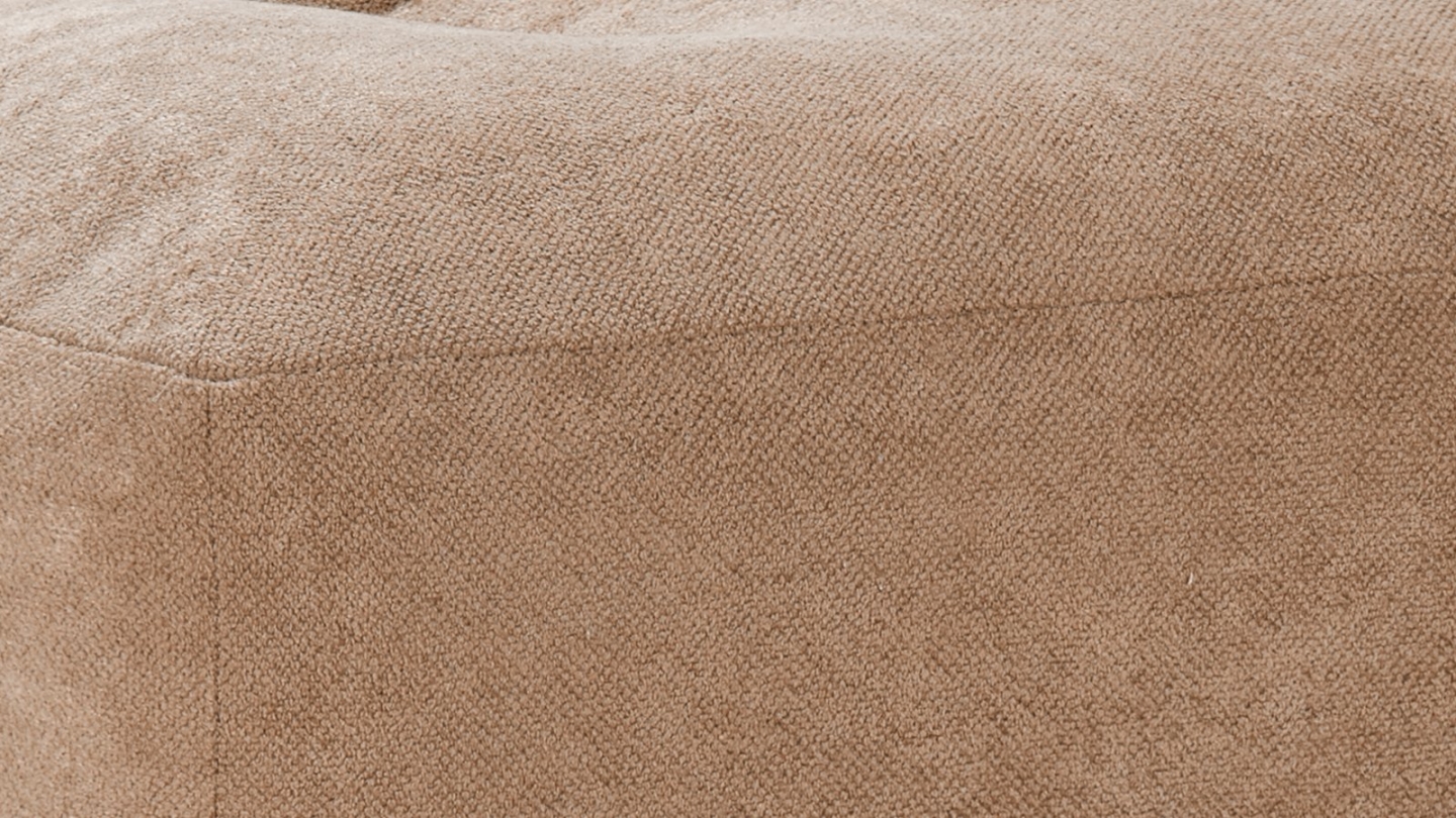 Pouf compressé en tissu chenille moka - Nido Pouf compressé en tissu chenille moka - Nido