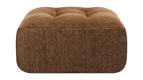 Pouf compressé en tissu chenille marron - Nido