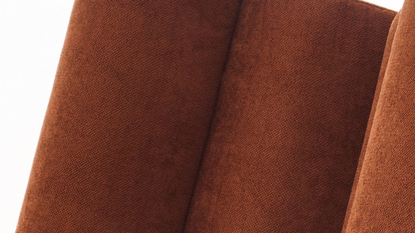 Lot de 3 chauffeuses modulables en tissu chenille rouille - Billie Lot de 3 chauffeuses modulables en tissu chenille rouille - Billie