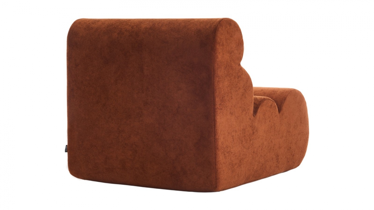 Lot de 3 chauffeuses modulables en tissu chenille rouille - Billie Lot de 3 chauffeuses modulables en tissu chenille rouille - Billie