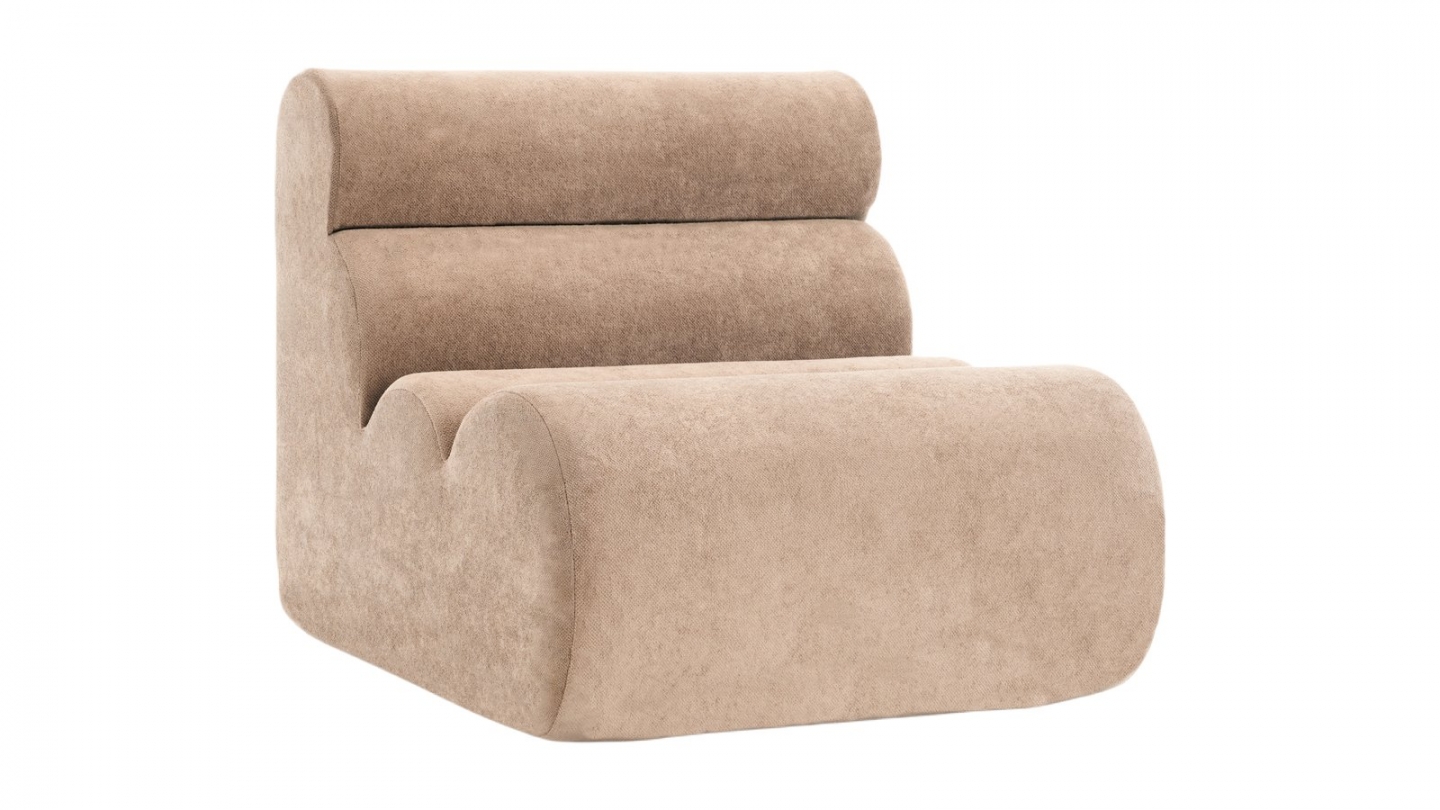 Ensemble chauffeuses + banquette modulables 4 places en tissu chenille moka - Billie Ensemble chauffeuses + banquette modulables 4 places en tissu chenille moka - Billie