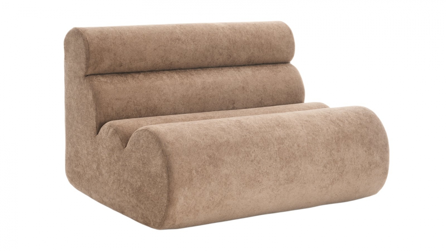 Ensemble chauffeuses + banquette modulables 4 places en tissu chenille moka - Billie Ensemble chauffeuses + banquette modulables 4 places en tissu chenille moka - Billie