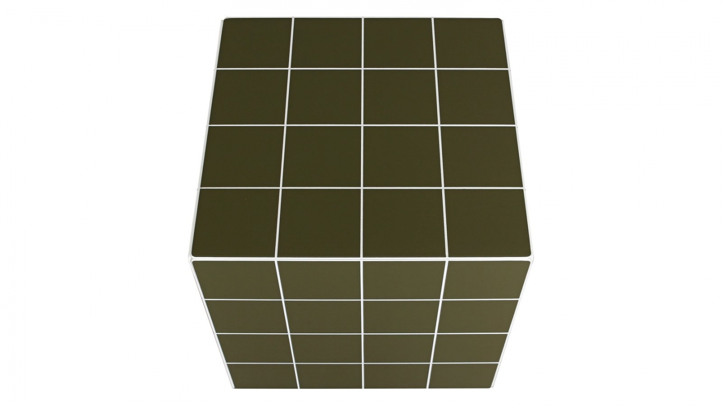 Bout de canapé cubique effet mosaïque vert olive 40 cm - Ibiza Bout de canapé cubique effet mosaïque vert olive 40 cm - Ibiza