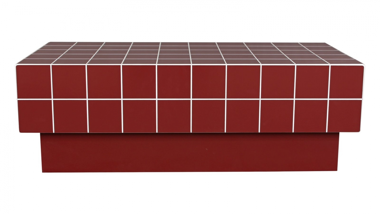 Table basse rectangulaire effet mosaïque bordeaux 100 cm - Ibiza Table basse rectangulaire effet mosaïque bordeaux 100 cm - Ibiza