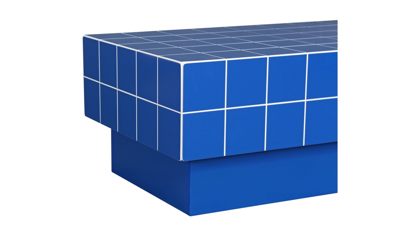 Table basse rectangulaire effet mosaïque bleu électrique 100 cm - Ibiza Table basse rectangulaire effet mosaïque bleu électrique 100 cm - Ibiza
