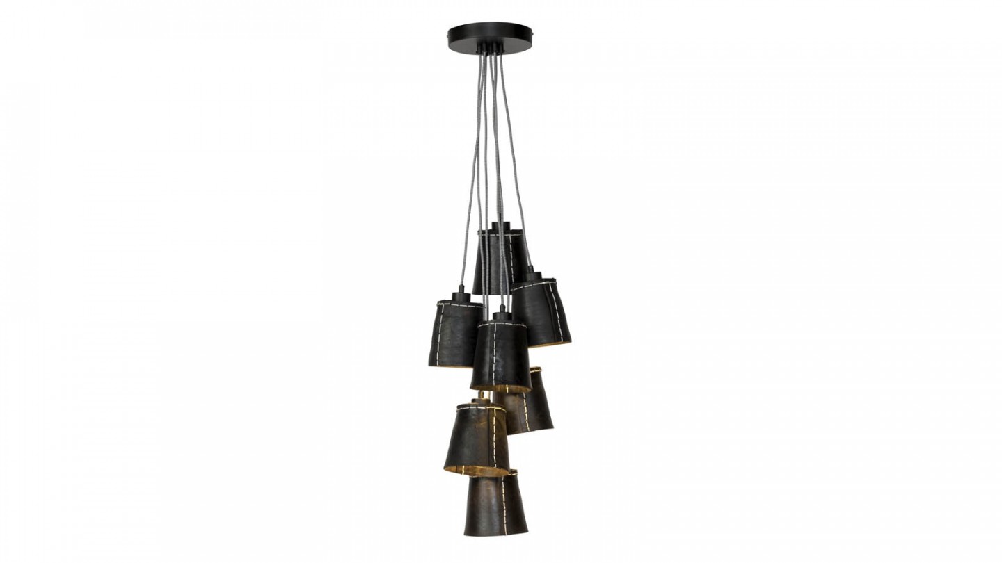 Suspension 7 abats jour noir L - Collection Amazon - Good&Mojo