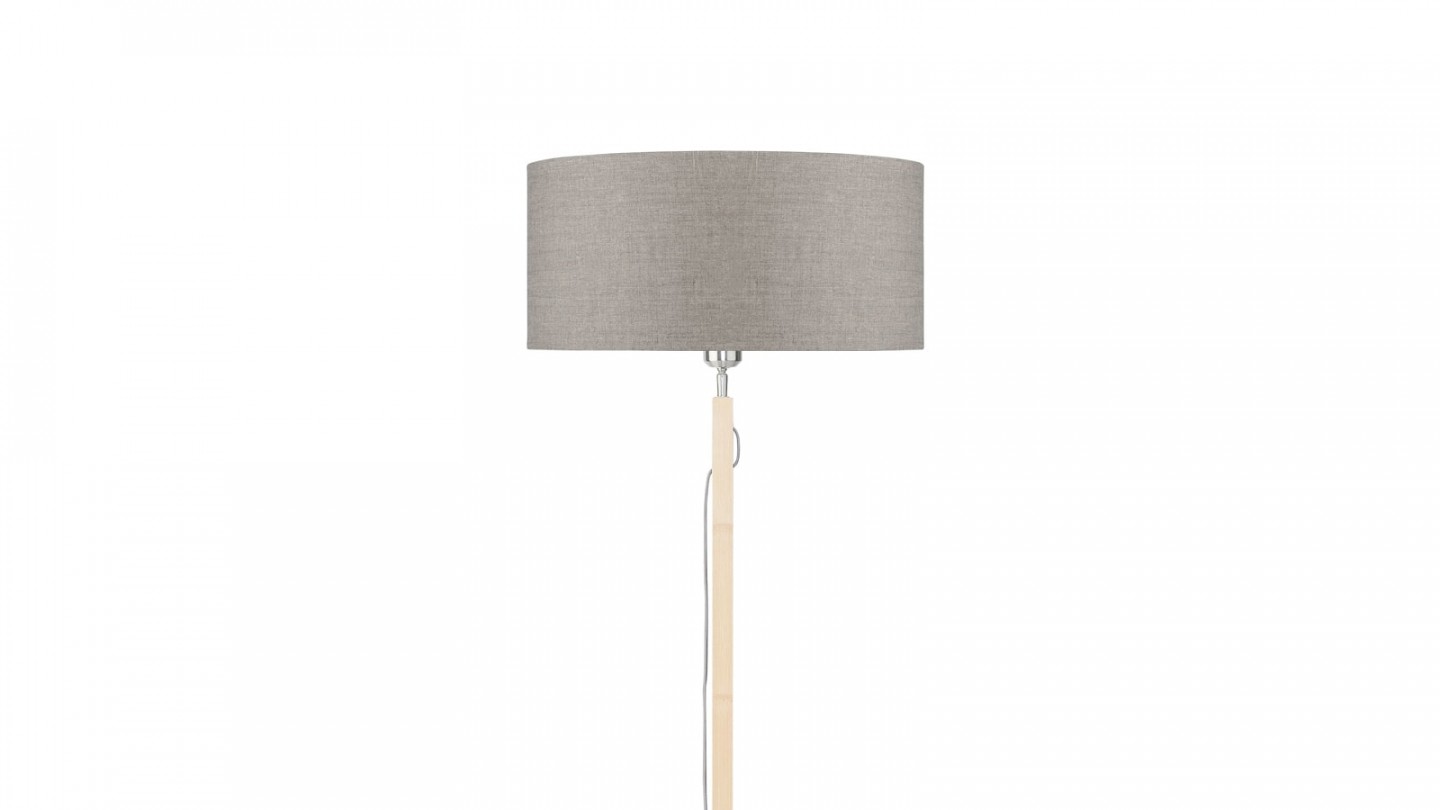 Lampadaire en bambou abat jour en lin foncé - Collection Fuji - Good&Mojo