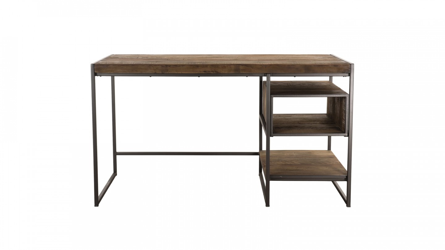 Bureau en teck recyclé acacia et métal - Collection Sixtine