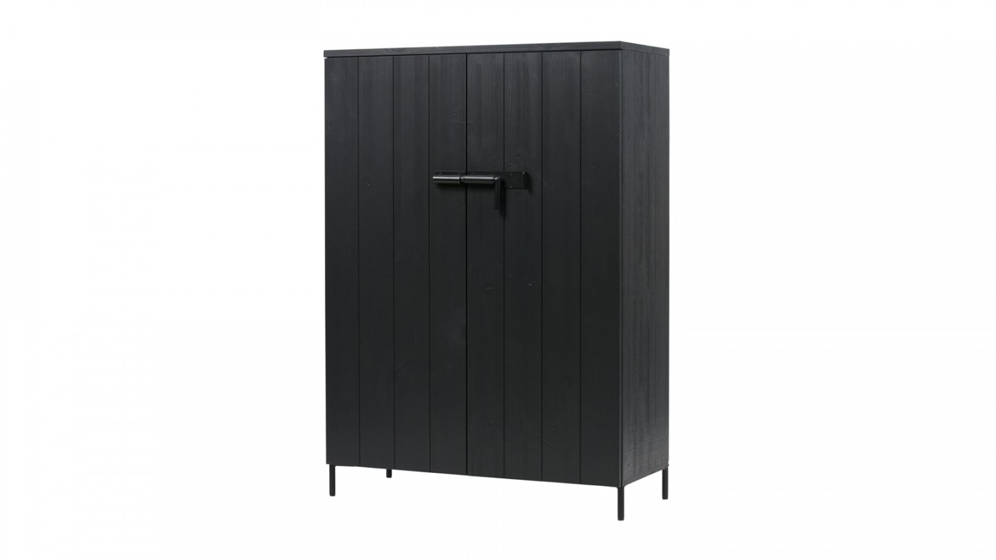 Armoire 2 portes en pin noir - Collection Bruut - Vtwonen