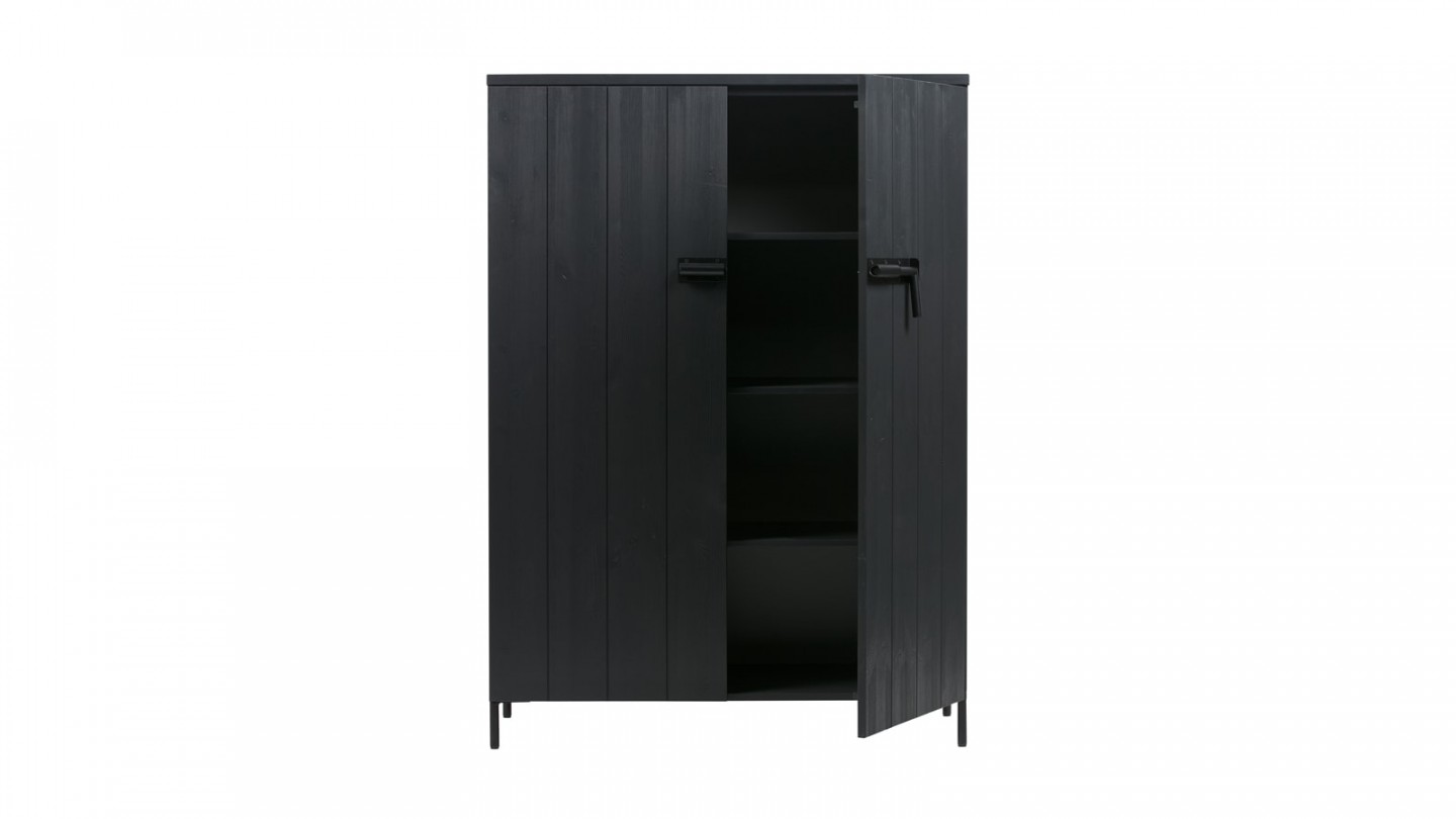 Armoire 2 portes en pin noir - Collection Bruut - Vtwonen