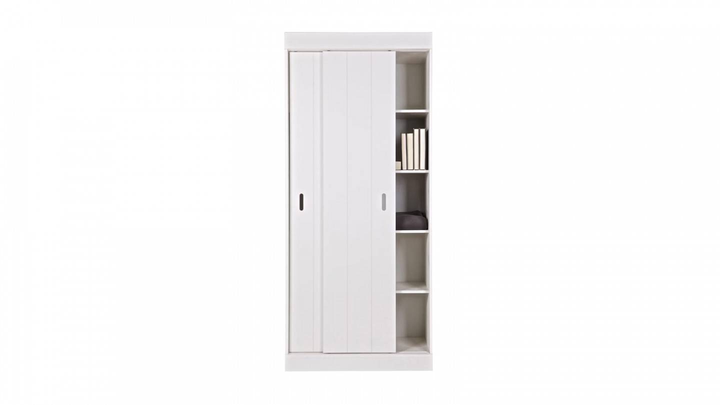 Armoire 2 portes en pin blanc - Collection Row - Woood