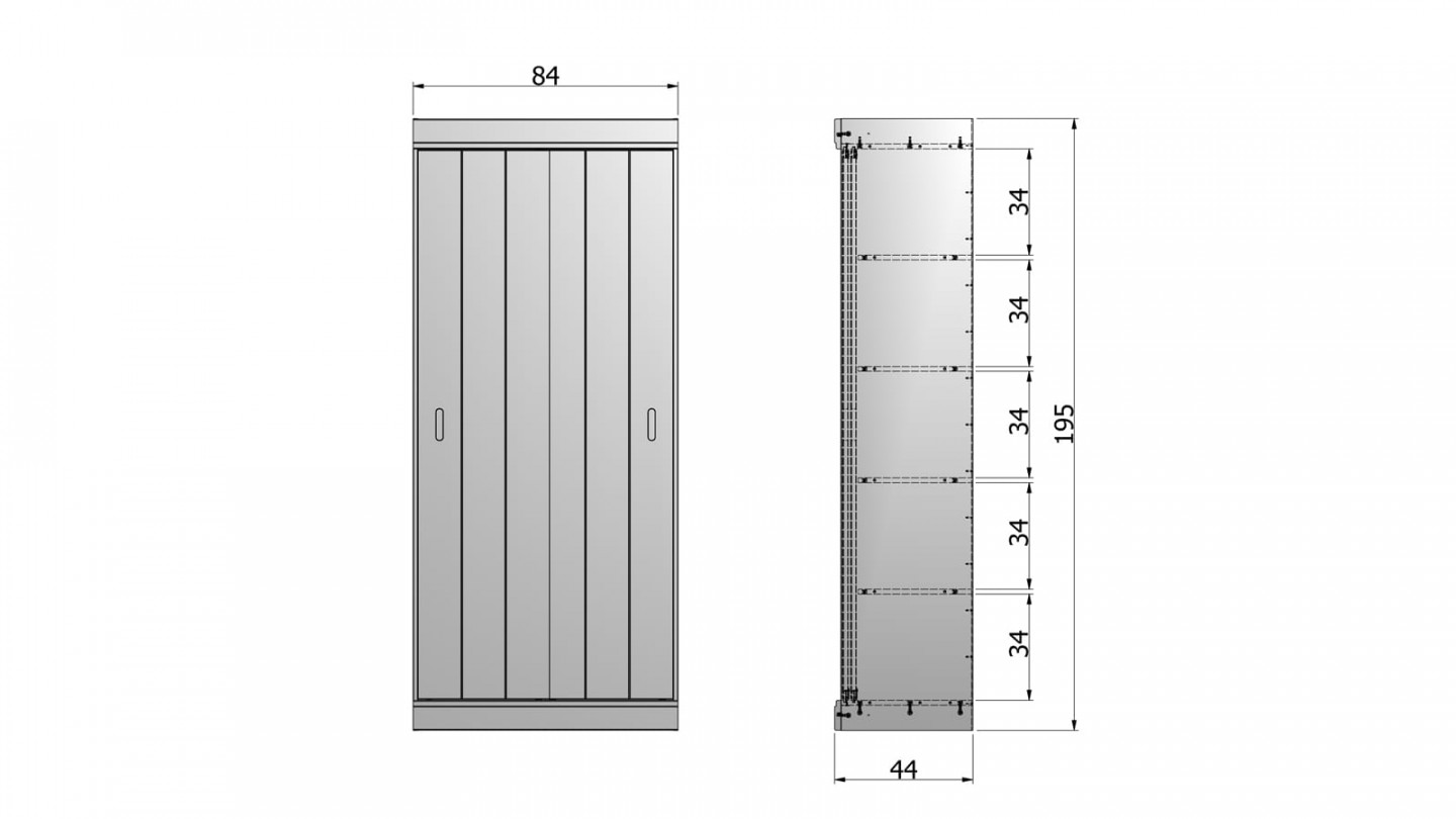 Armoire 2 portes en pin blanc - Collection Row - Woood