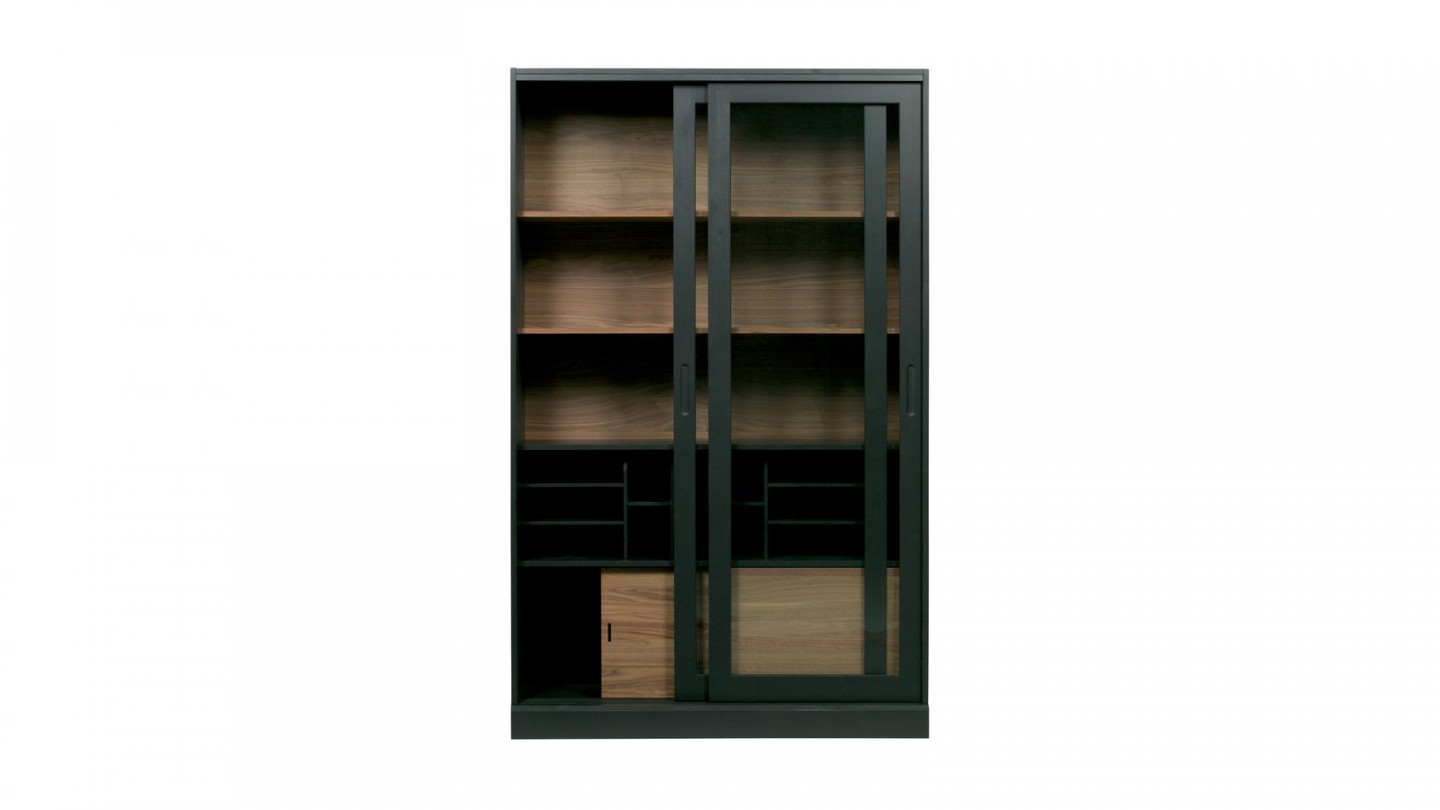 Vitrine 2 portes en bois noir - Collection James - Woood