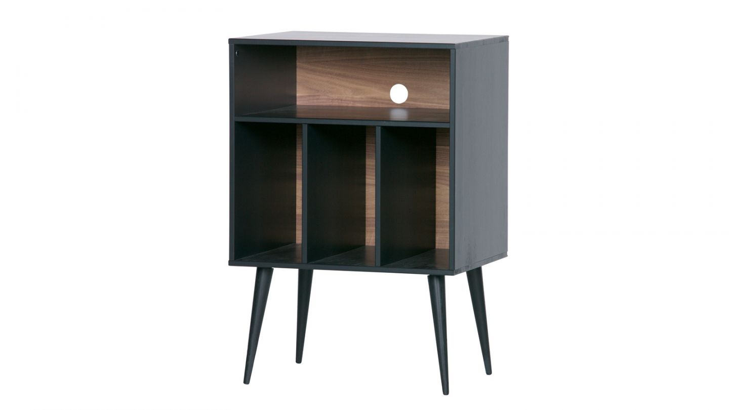 Meuble d'appoint 4 niches en bois noir - Collection James - Woood