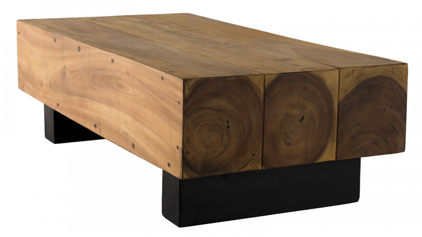 Table basse rectangulaire en bois de suar - Collection Sam