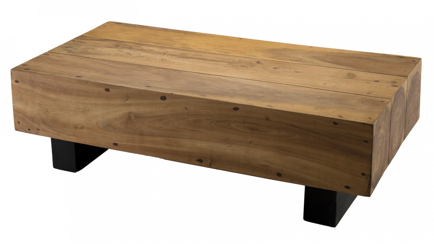 Table basse rectangulaire en bois de suar - Collection Sam