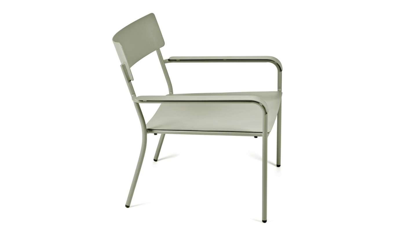 Lot de 2 fauteuils avec accoudoirs en aluminium vert - Collection August