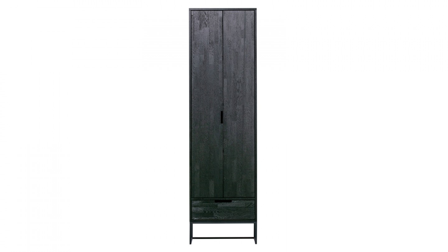 Armoire 2 portes 1 tiroir en bois noir - Collection Silas - Woood