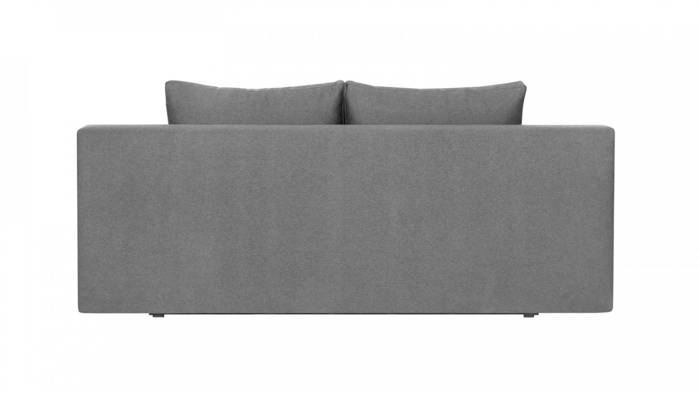 Canapé convertible 3 places avec coffre de rangement en tissu gris clair - Collection Laria