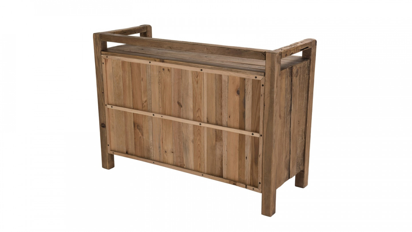 Commode 2 tiroirs en pin recyclé - Collection Sandy