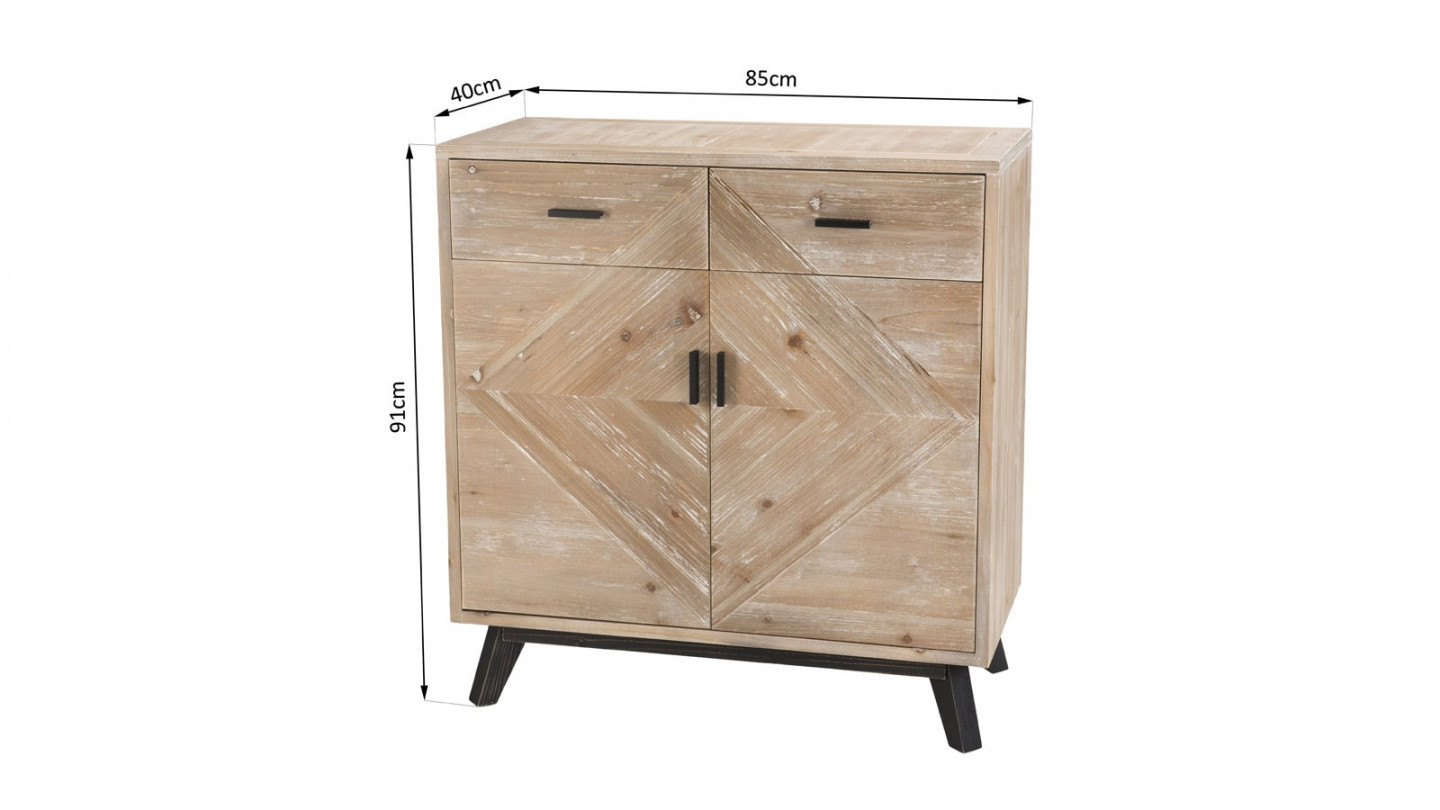 Buffet scandinave 2 tiroirs 2 portes - Collection Mandy