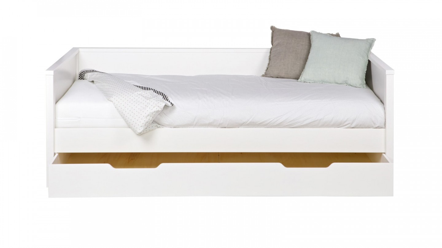 Nikki Matelas Tiroir Lit Pin Blanc