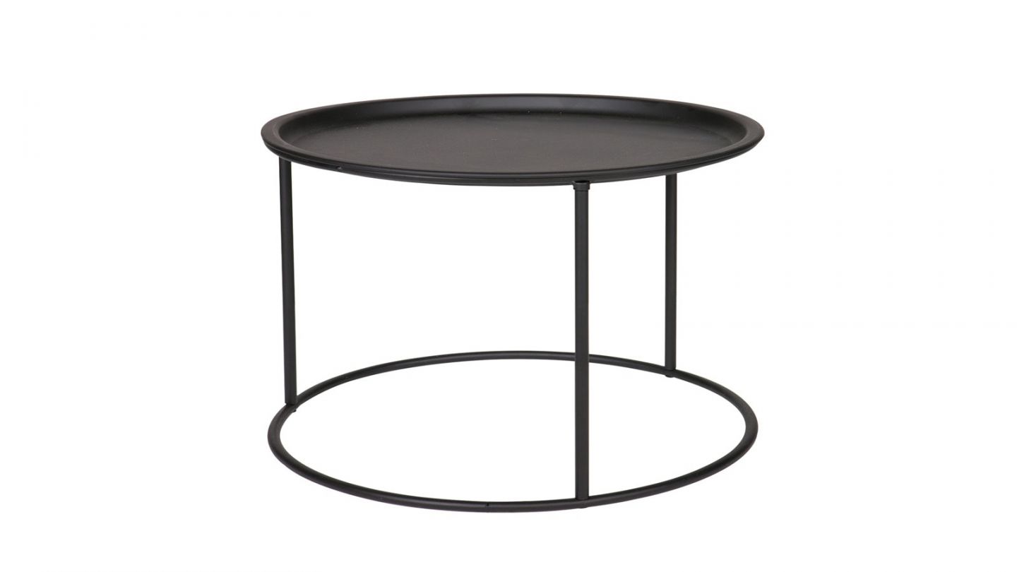 Table basse ronde en métal noir - Collection Ivar - Woood