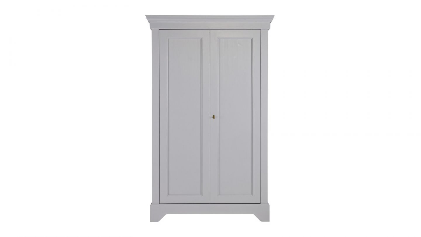 Armoire 2 portes en pin gris béton - Collection Isabel - Woood