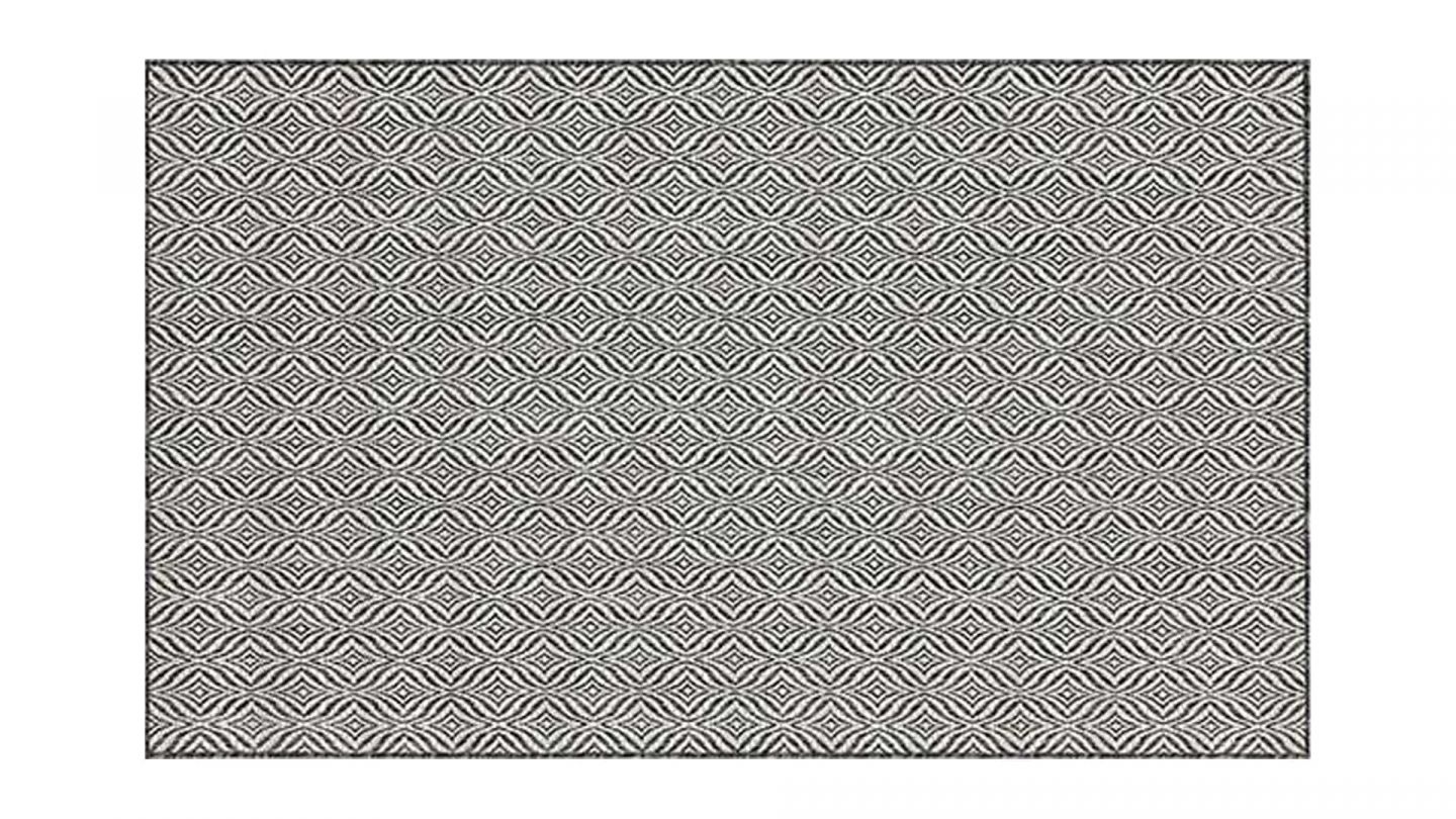 Tapis d'extérieur scandinave noir 200x200cm carré - Collection Ethan