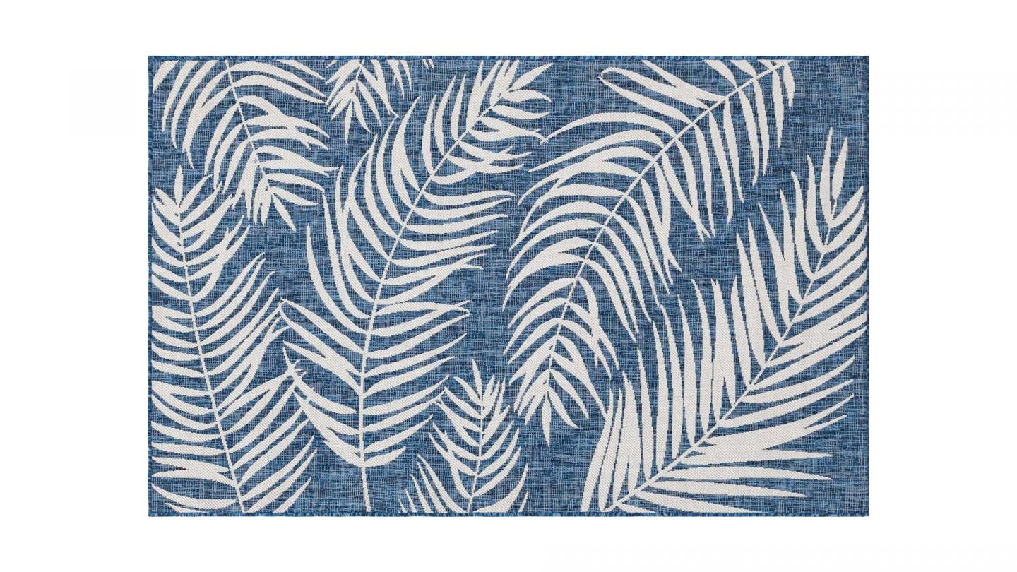 Tapis d'extérieur scandinave bleu 120x160cm - Collection Ethan