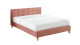 Lit adulte 140x190 avec tête de lit capitonnée en velours rose blush - sommier à lattes - Milo