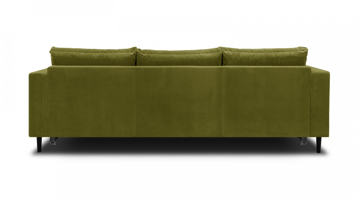 Canapé 3 places convertibles en velours vert olive - Collection Viktor