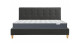 Ensemble matelas mémoire + lit et sommier 160x200cm Memo HR avec tête de lit capitonnée en tissu gris foncé - Collection Milo