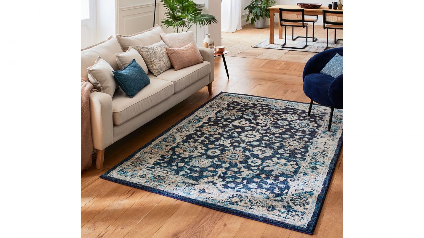 Tapis vintage Bleu 160x230cm - Collection Rhys