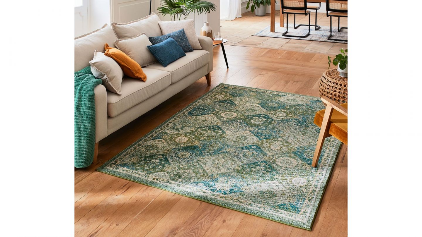 Tapis vintage Vert 120x170cm - Collection Rhys