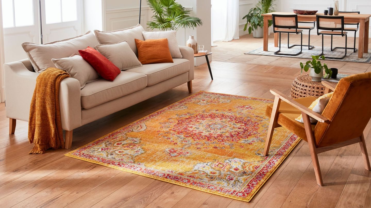 Tapis vintage Jaune 120x170cm - Collection Rhys