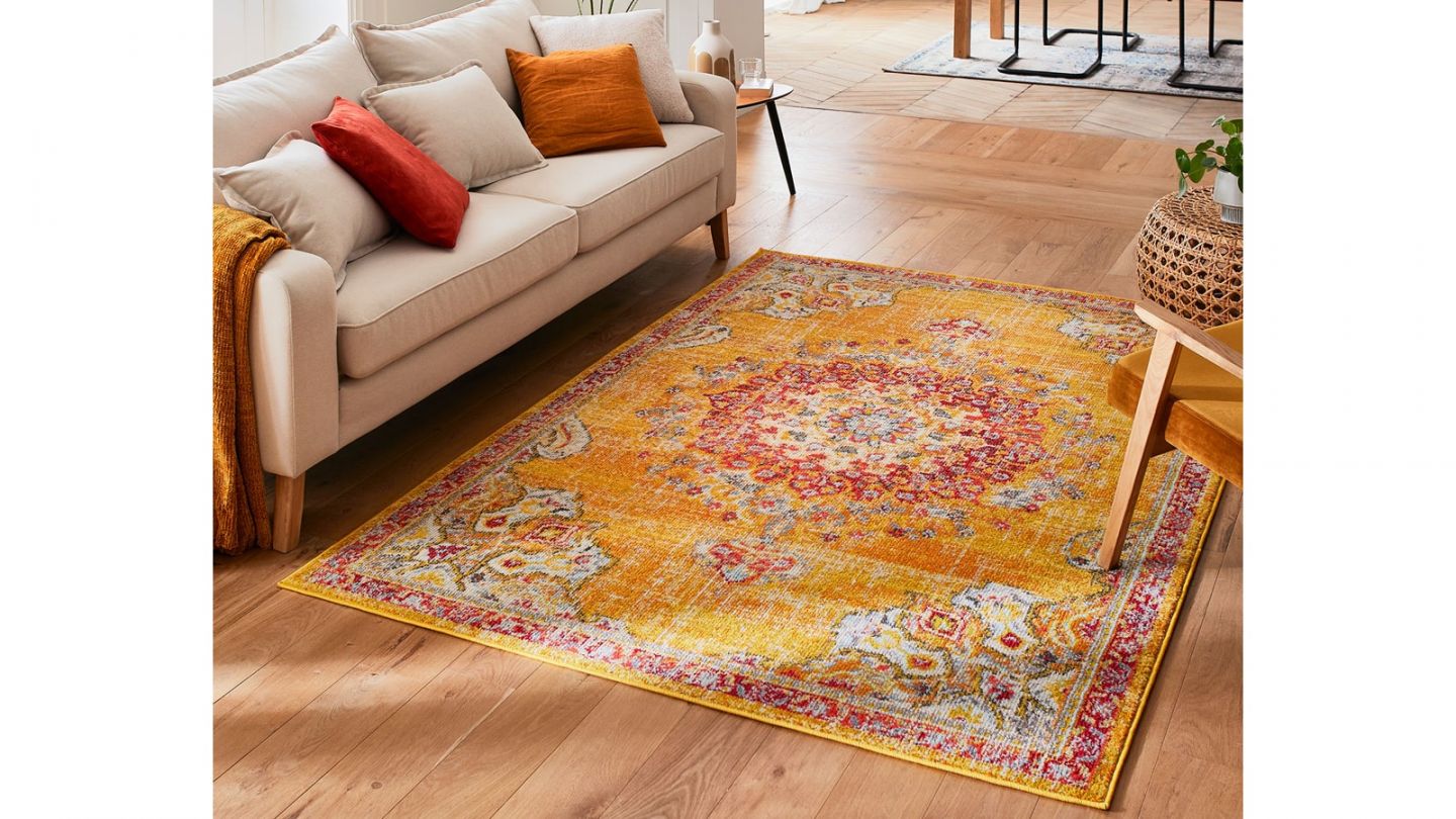 Tapis vintage Jaune 120x170cm - Collection Rhys