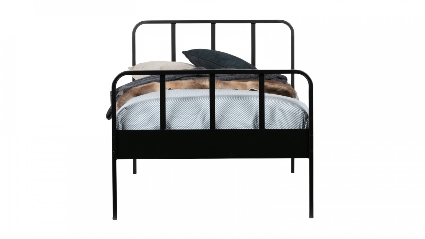 Lit enfant 90x200cm en métal noir - Mees - Woood