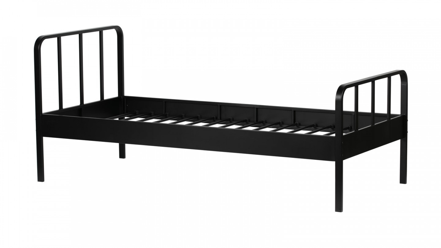 Lit enfant 90x200cm en métal noir - Mees - Woood