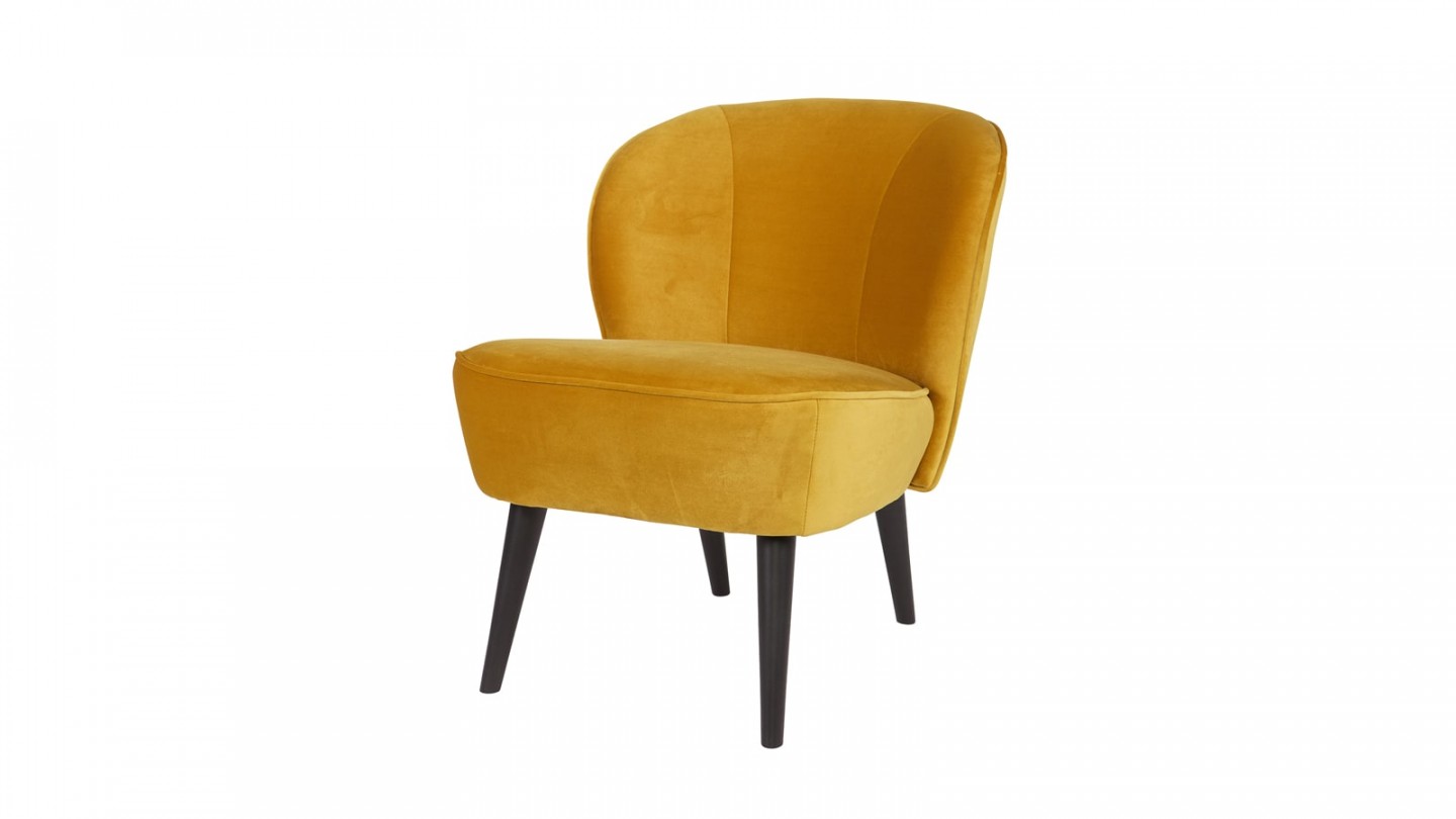 Fauteuil en Velours ocre – Collection Sara – Woood